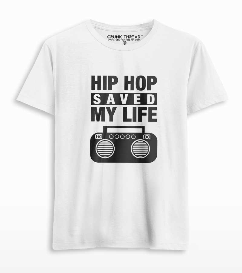 Hiphop saved my life T-shirt White - On Sale - Crunkthread.com