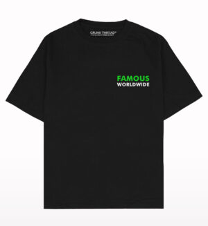 Famous Oversized Drop Shoulder Front-Back Print T-shirt